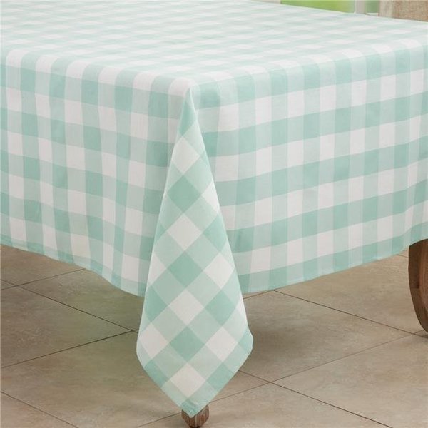 Saro Saro 5026.G70S 70 in. Cotton Blend Buffalo Square Plaid Tablecloth; Green 5026.G70S